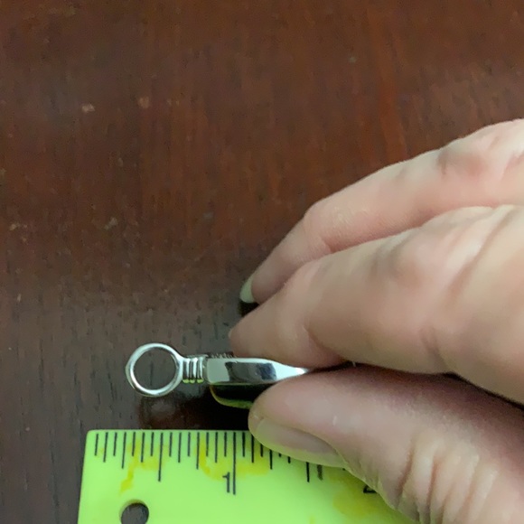 Tigers eye pendant set in silver rhodium - Picture 3 of 5